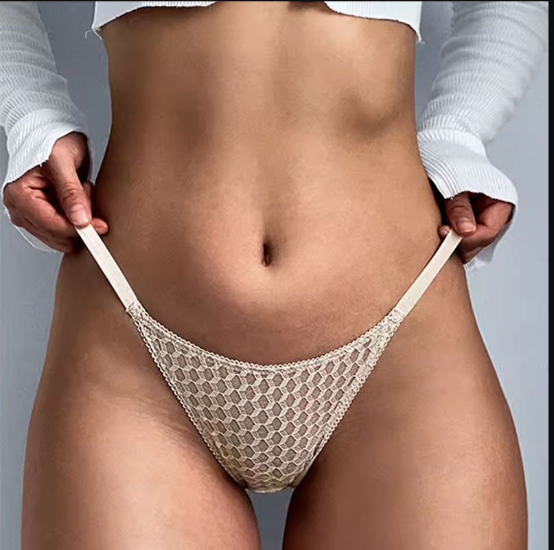 DM Mesh Seamless Panties Sports Women Briefs Low Rise Underwear Sexy Honeycomb Breathable Lingerie Translucent Pant For Female
