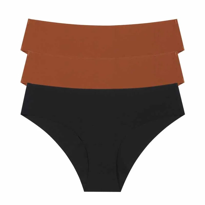Seamless Panties for Women Breathable Low Waist Sexy Underwear Solid Silk Panties Brief Female Lingerie