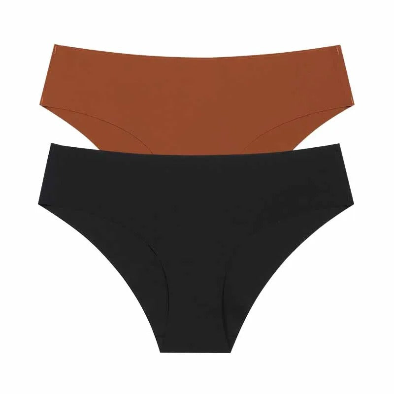 Seamless Panties for Women Breathable Low Waist Sexy Underwear Solid Silk Panties Brief Female Lingerie