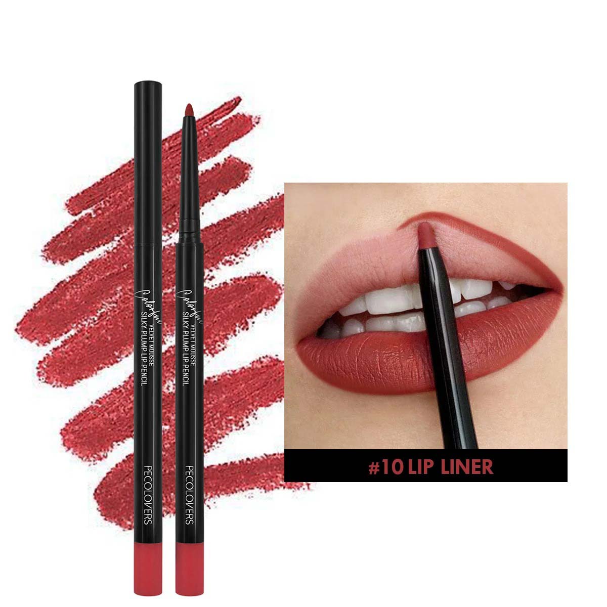 Waterproof Matte Lipliner Pencil Red Contour Tint Lipstick Long Lasting Non-stick Cup Moisturizing Lips Makeup