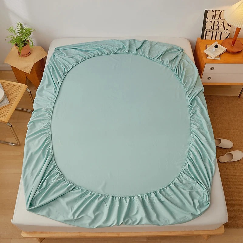 Cotton Fitted Sheet with Elastic Band for King, Queen, Full, and Twin Bedsheets
