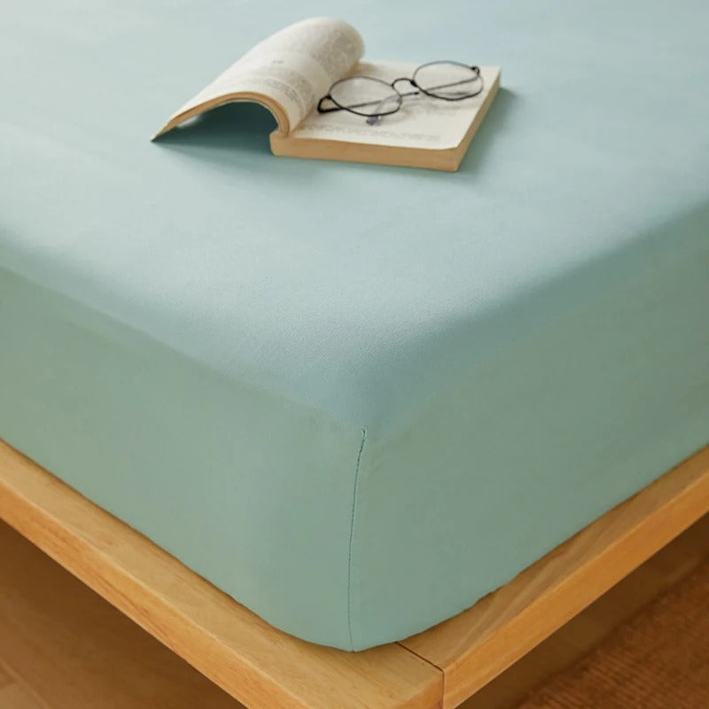 Cotton Fitted Sheet with Elastic Band for King, Queen, Full, and Twin Bedsheets