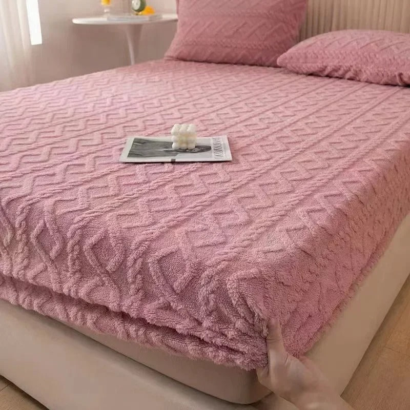 Taff Velvet Soft Woolen Blanket for Bedding with Elastic Band for King, Queen, Full, and Twin