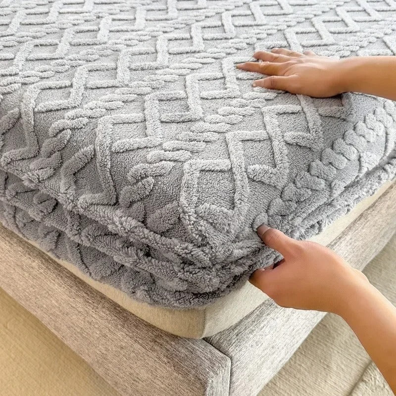 Taff Velvet Soft Woolen Blanket for Bedding with Elastic Band for King, Queen, Full, and Twin