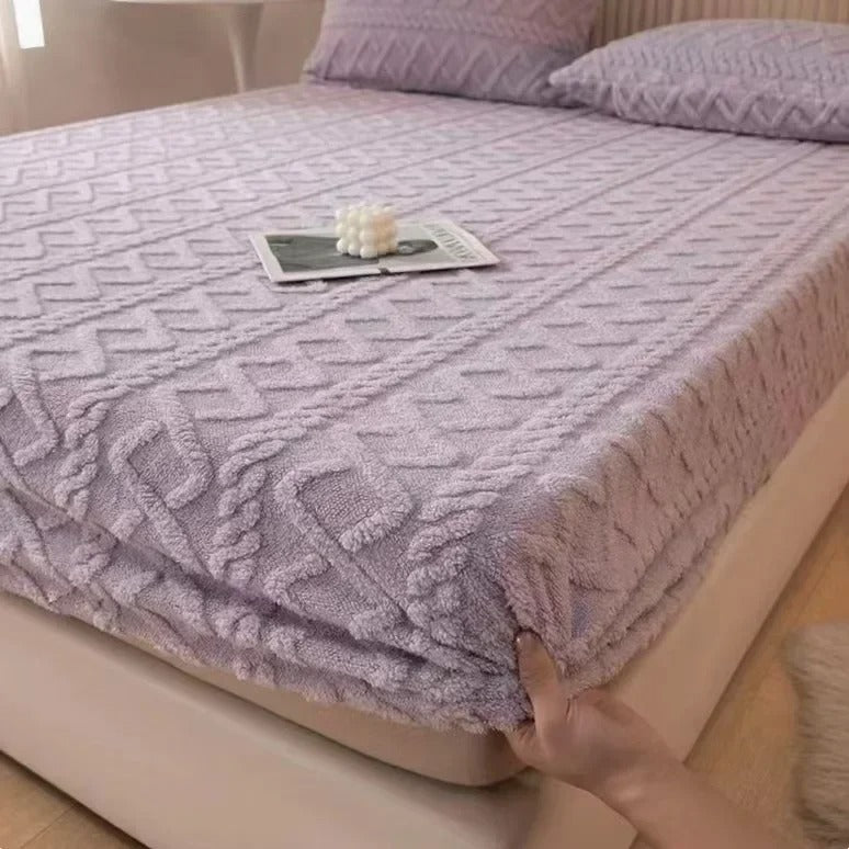 Taff Velvet Soft Woolen Blanket for Bedding with Elastic Band for King, Queen, Full, and Twin