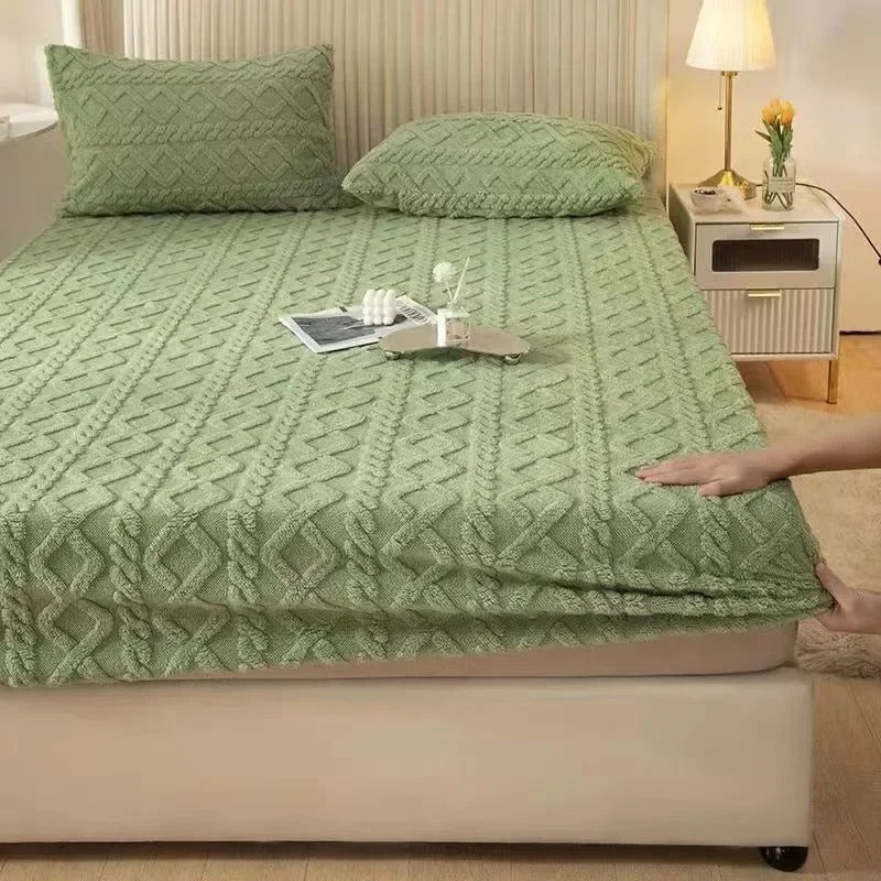 Taff Velvet Soft Woolen Blanket for Bedding with Elastic Band for King, Queen, Full, and Twin