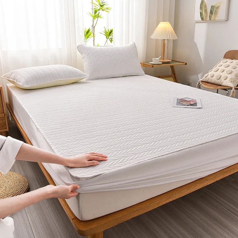 Antibacterial Quilted Bed Sheet Non-Slip Bed Cover Mattress for King, Queen, Full, and Twin Bedsheets