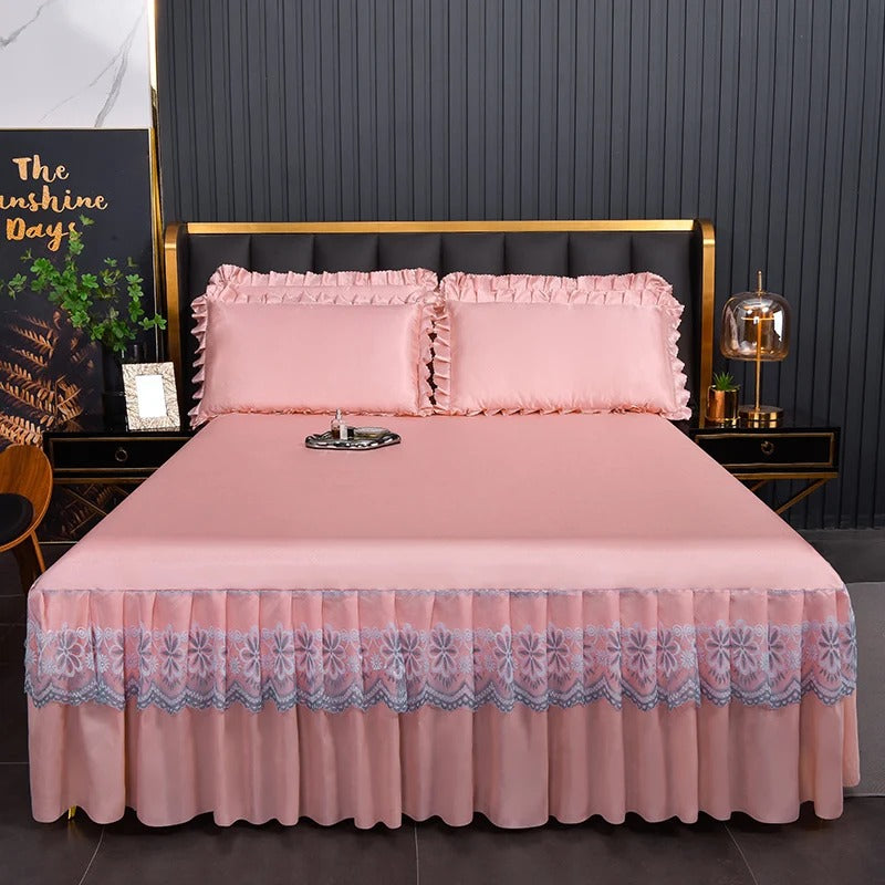 Washable Sheets Bed Skirt with Elastic Band for King, Queen, Full, and Twin