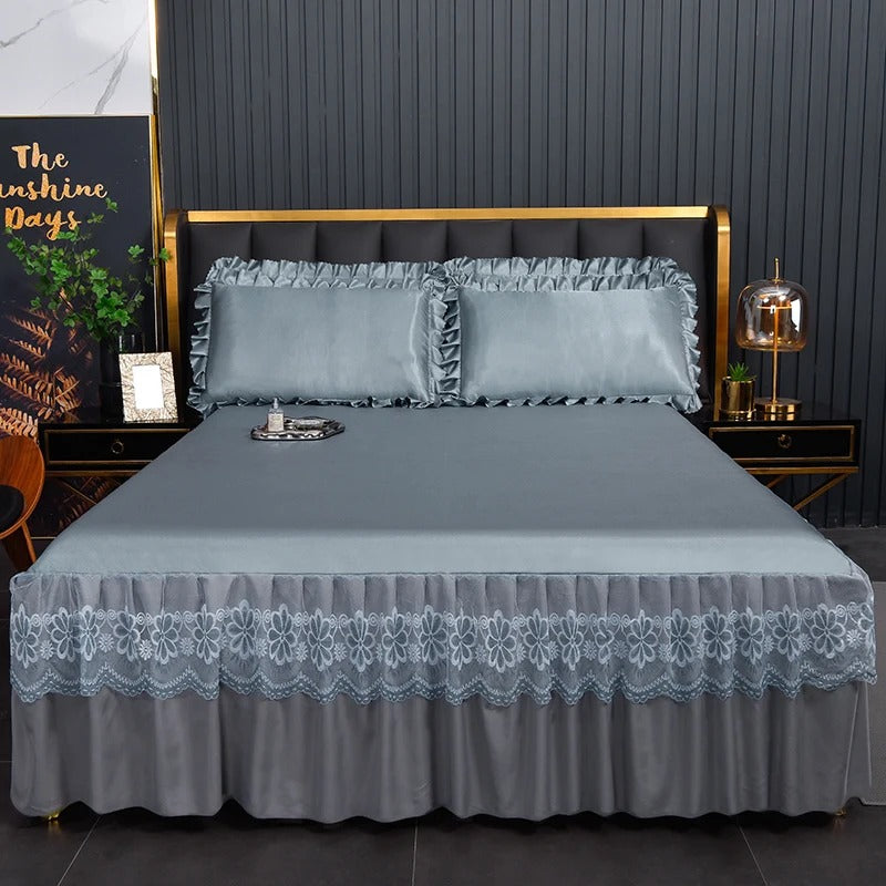 Washable Sheets Bed Skirt with Elastic Band for King, Queen, Full, and Twin