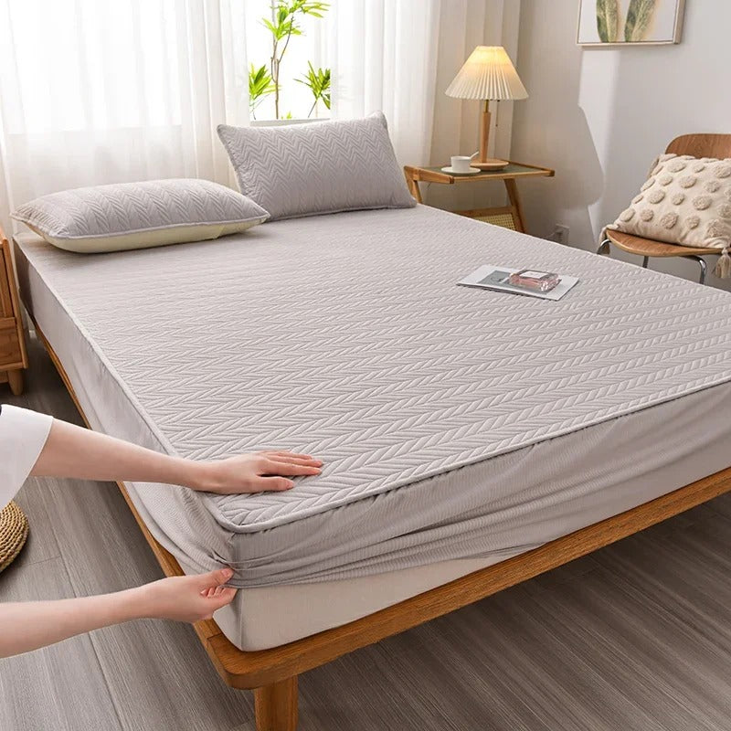 Antibacterial Quilted Bed Sheet Non-Slip Bed Cover Mattress for King, Queen, Full, and Twin Bedsheets