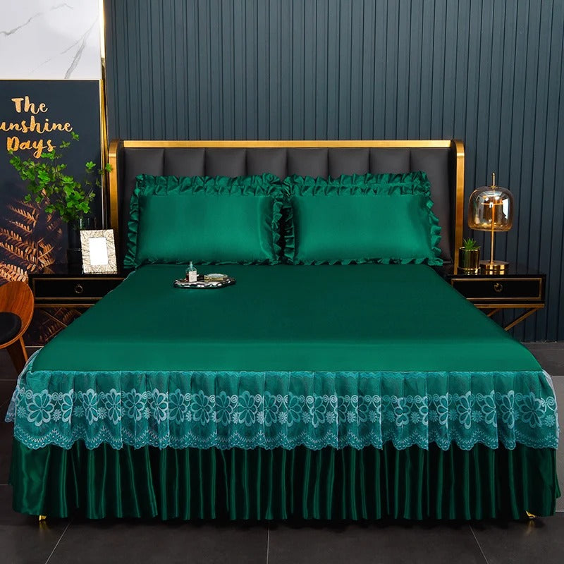 Washable Sheets Bed Skirt with Elastic Band for King, Queen, Full, and Twin