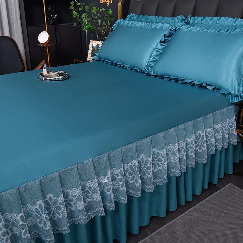 Washable Sheets Bed Skirt with Elastic Band for King, Queen, Full, and Twin