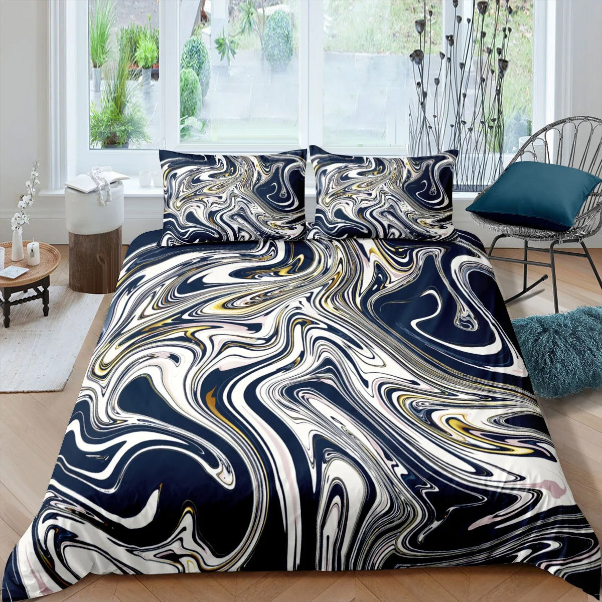 Chic Marble Duvet Cover for King, Queen, Full, and Twin Bedsheets