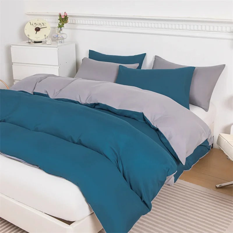 Microfiber Bedding Set,3pcs Comforter Cover with 2 Pillowcase for King, Queen, Full, and Twin Bedsheets