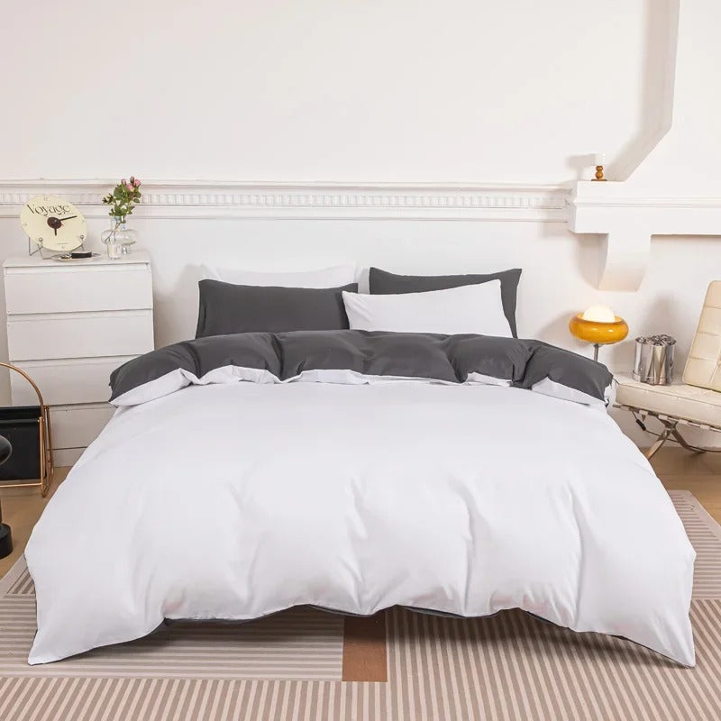 Microfiber Bedding Set,3pcs Comforter Cover with 2 Pillowcase for King, Queen, Full, and Twin Bedsheets