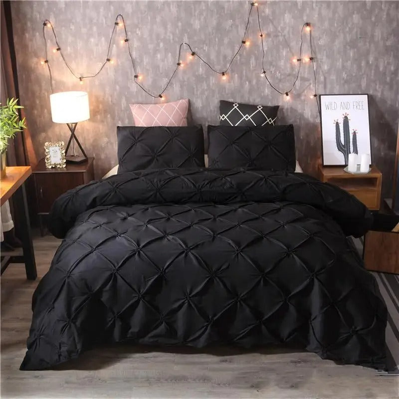 Pinch Pleat Art Work Duvet Cover With Pillowcases Cover for King, Queen, Full, and Twin Bedsheets