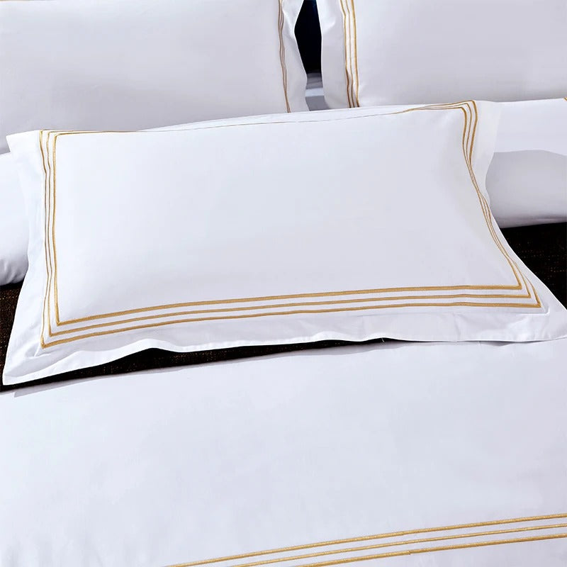 Pure Cotton Satin Strip Bed Line Duvet Cover for King, Queen Full, Twin Bedsheets