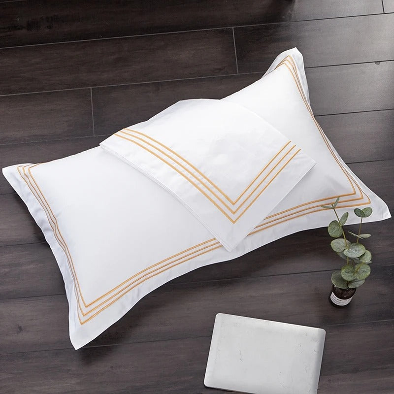 Pure Cotton Satin Strip Bed Line Duvet Cover for King, Queen Full, Twin Bedsheets