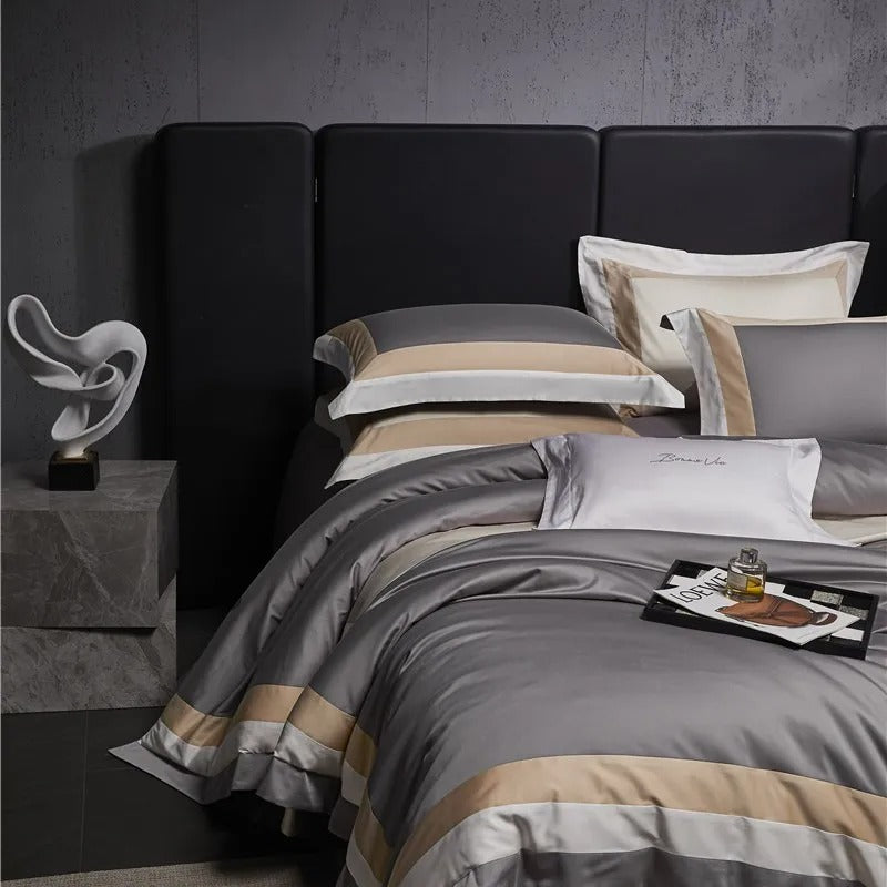 4Pcs 100%Egyptian Cotton 1000TC Bedding Sets for King, Queen Full, Twin Bedsheets