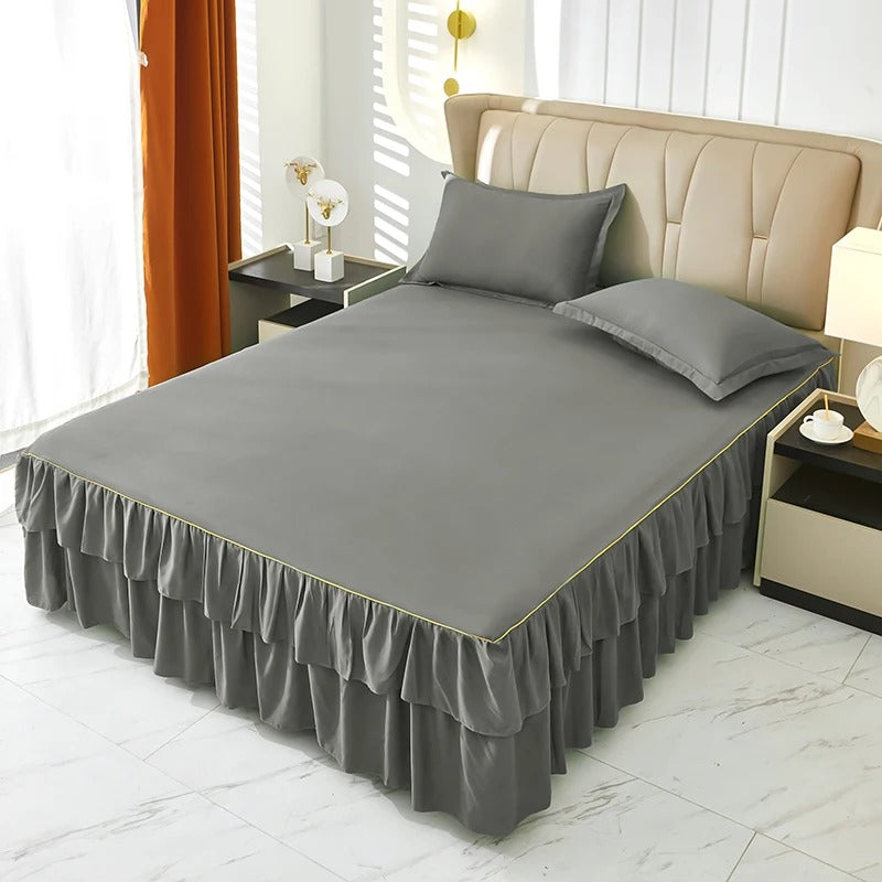 Skirt Ruffled Bedskirt Bed Wrap Around Cover Non-slip Mattress Cover for King, Queen Full, Twin Bedsheets