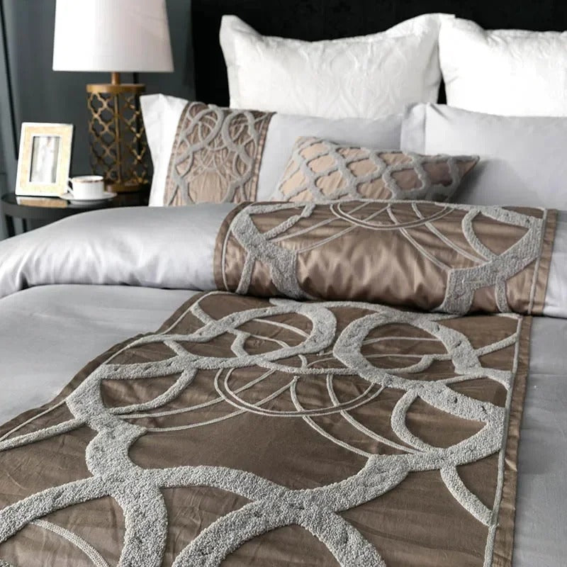 Grey White Bed Sheet Pillowcase Duvet Cover Set for King, Queen Full, Twin Bedsheets