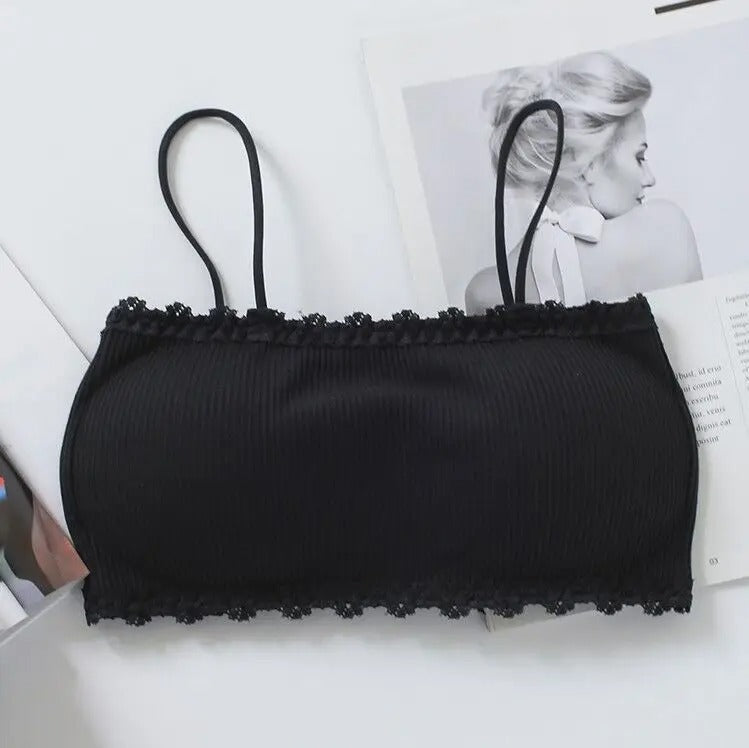 Women Invisible Chest Fashion Sexy Tube Top Inside Dress Lace Side Female Lingerie