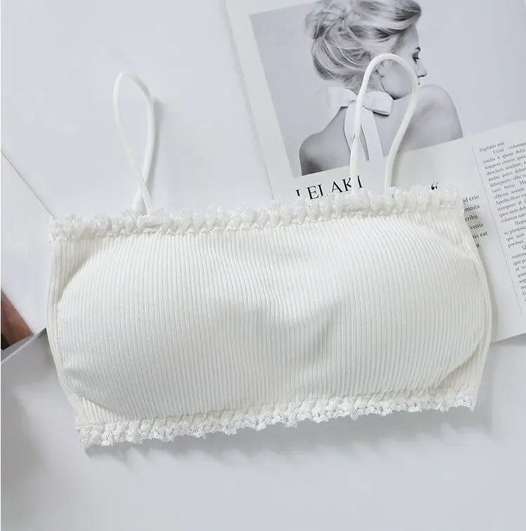 Women Invisible Chest Fashion Sexy Tube Top Inside Dress Lace Side Female Lingerie