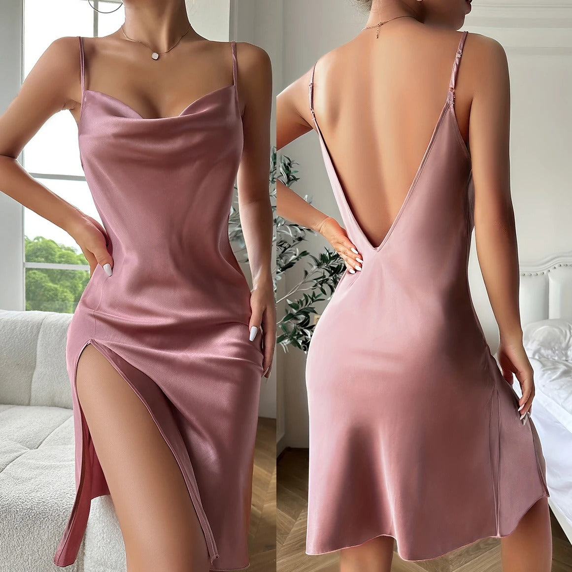 Nightgown Sexy Backless Spaghetti Strap Nightdress Sleepwear