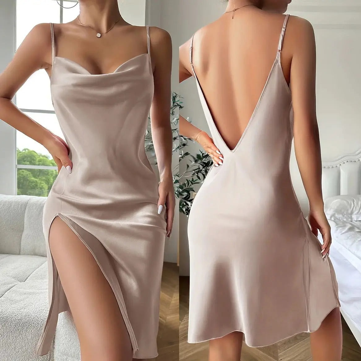 Nightgown Sexy Backless Spaghetti Strap Nightdress Sleepwear