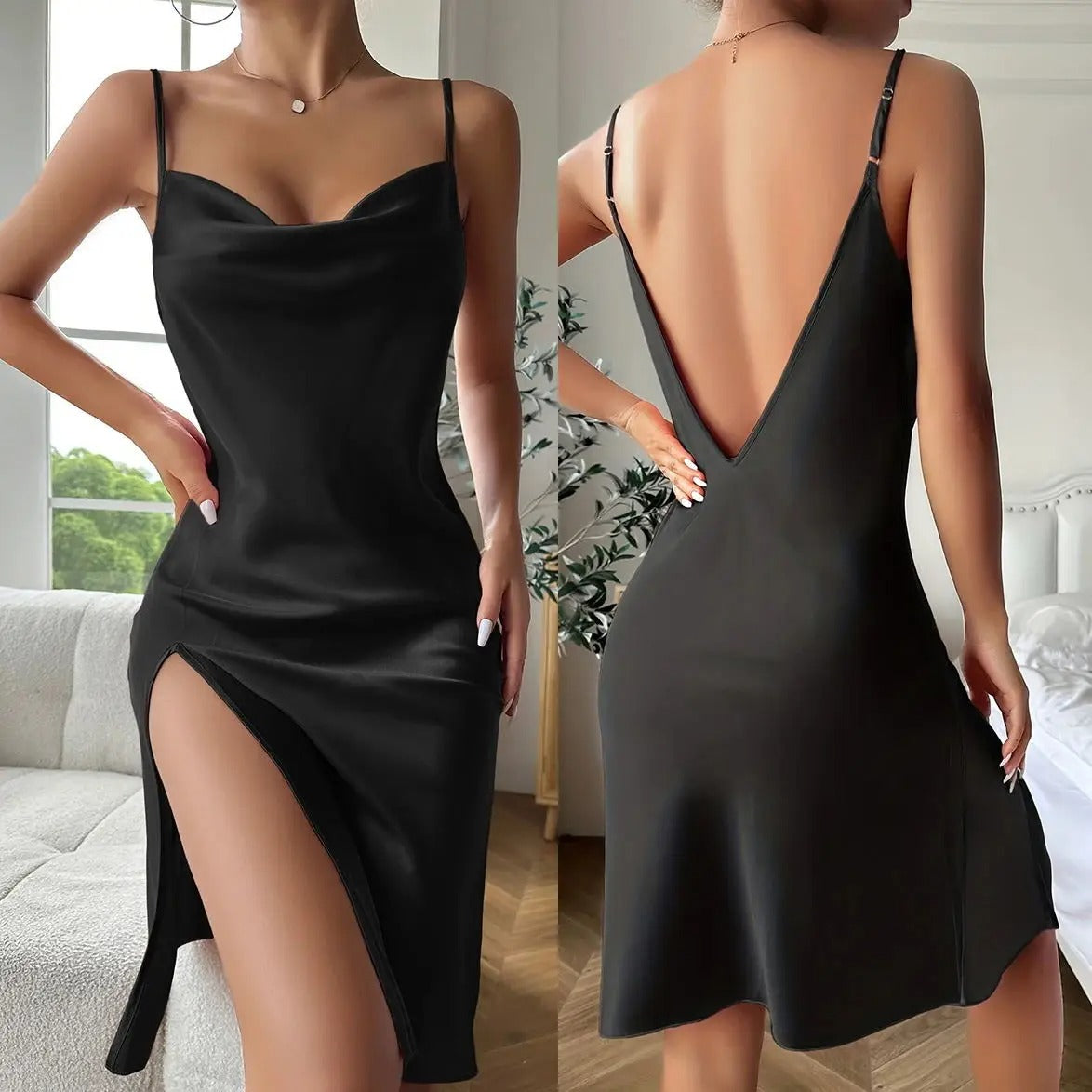 Nightgown Sexy Backless Spaghetti Strap Nightdress Sleepwear