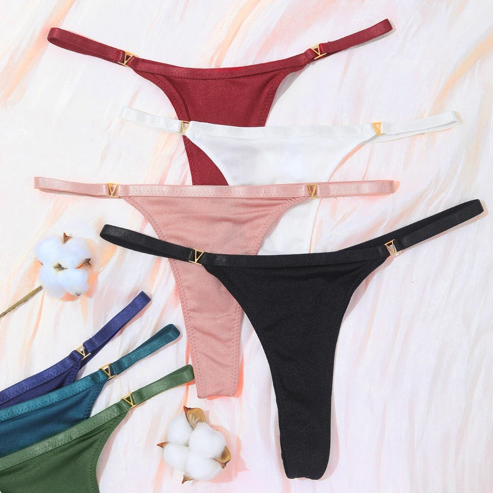 3Pcs/Set Women's Thong Panties Underwear Sexy Low Waist G-String T-Pants Panties