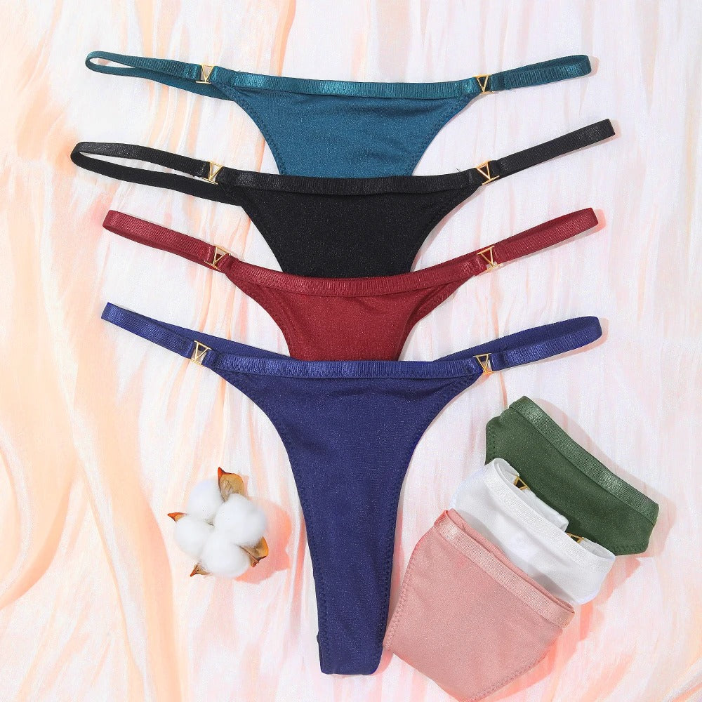 3Pcs/Set Women's Thong Panties Underwear Sexy Low Waist G-String T-Pants Panties