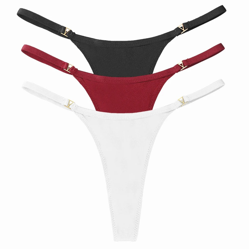 3Pcs/Set Women's Thong Panties Underwear Sexy Low Waist G-String T-Pants Panties