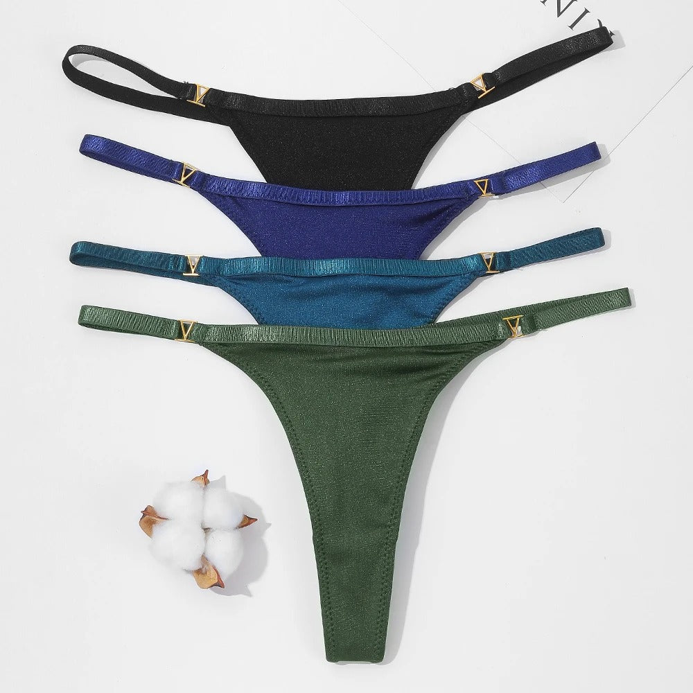 3Pcs/Set Women's Thong Panties Underwear Sexy Low Waist G-String T-Pants Panties