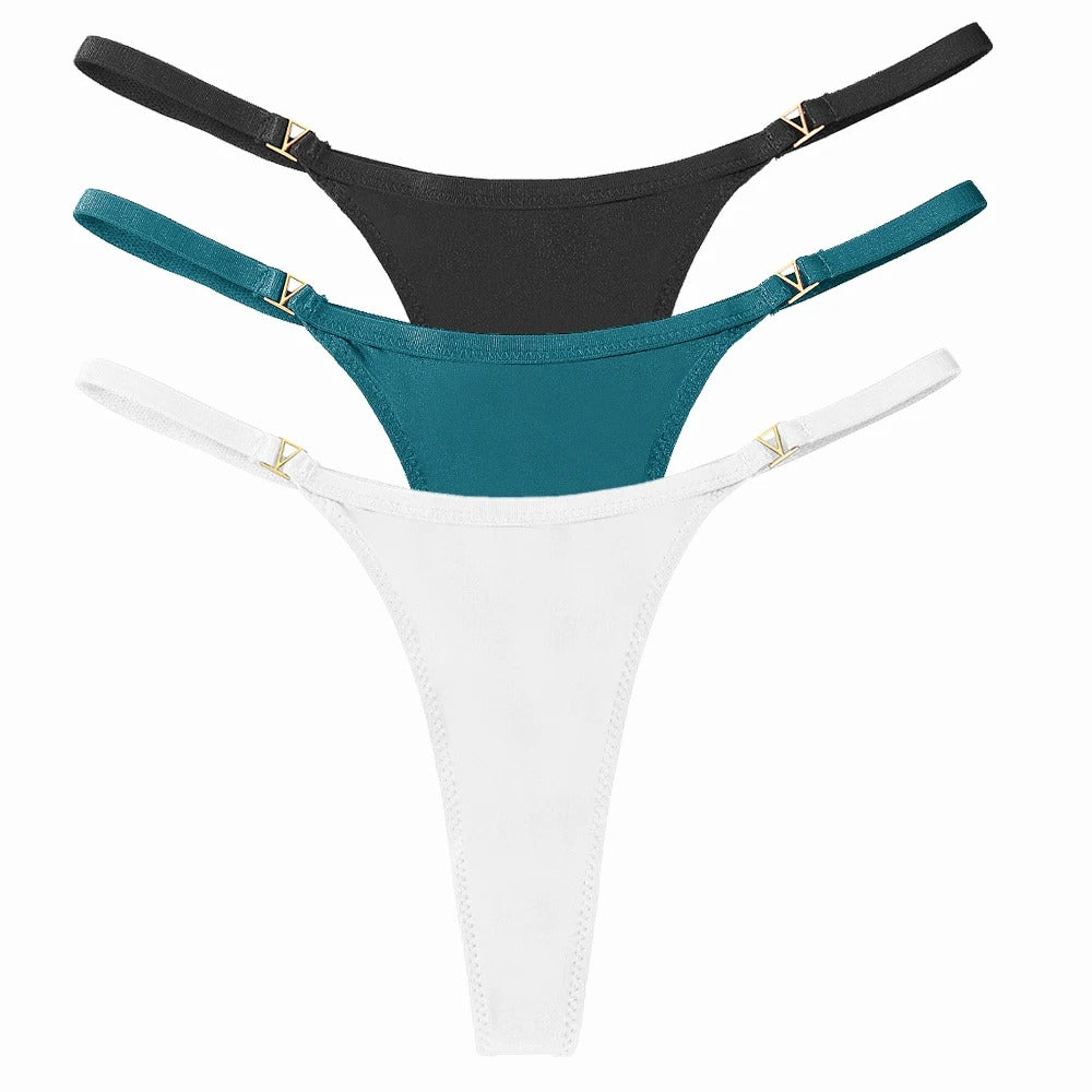 3Pcs/Set Women's Thong Panties Underwear Sexy Low Waist G-String T-Pants Panties