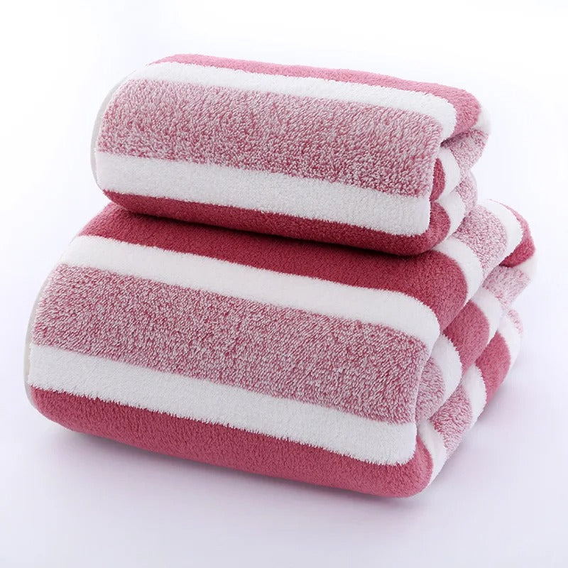 Household Thick Absorbent Bath Towels 2 Soft Face Towels