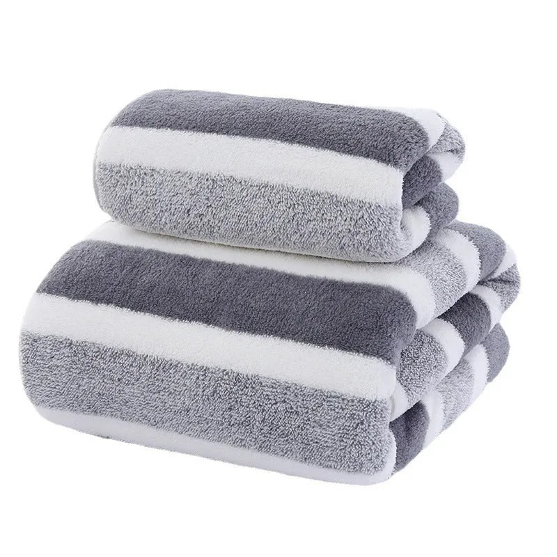 Household Thick Absorbent Bath Towels 2 Soft Face Towels
