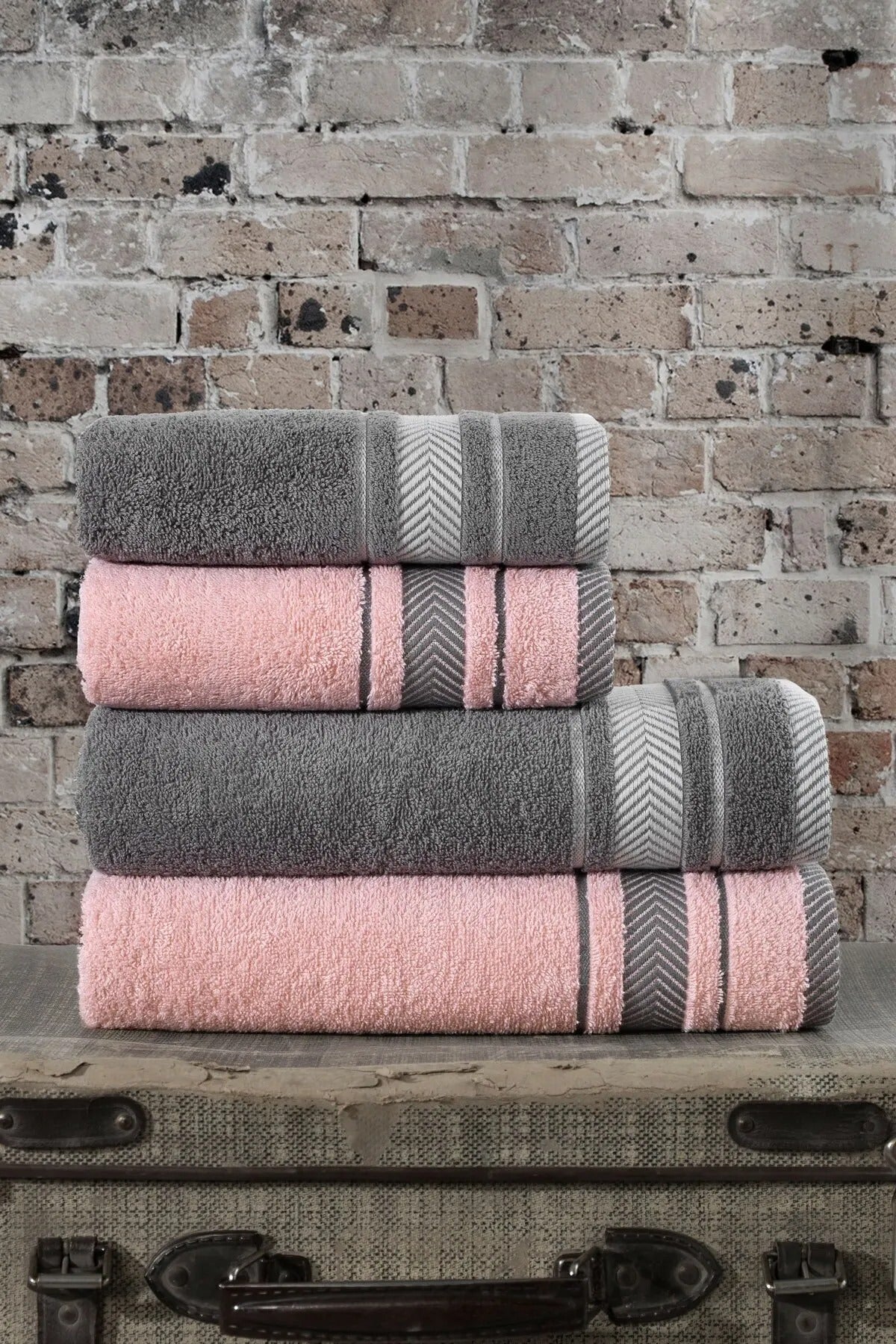 4 Pcs Towel Set 100% Cotton Crown Hotel Towel