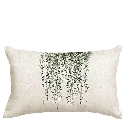 Green Plant Decoration Pillow Cover