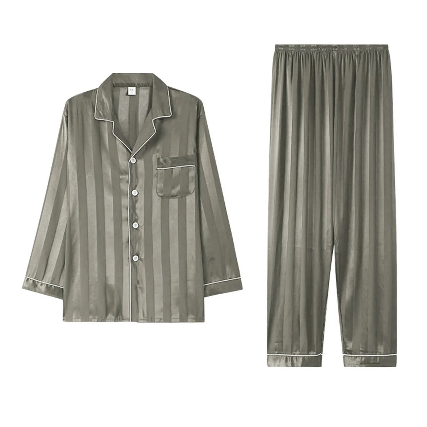 Men's Pajamas Sets Long Sleeve Thin Simple Home Wear Set