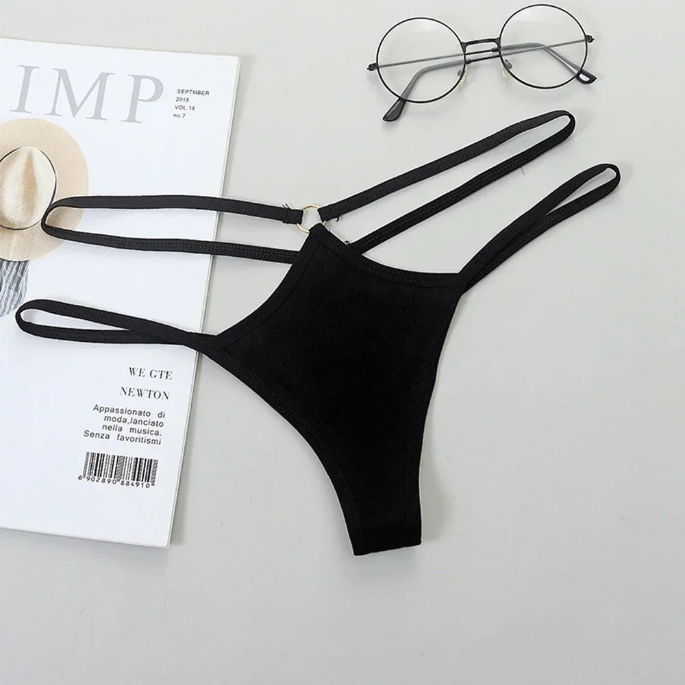 Female Hollow Low Rise Women Sexy Lingerie Sexy Thong Cotton G-String Strap Panties