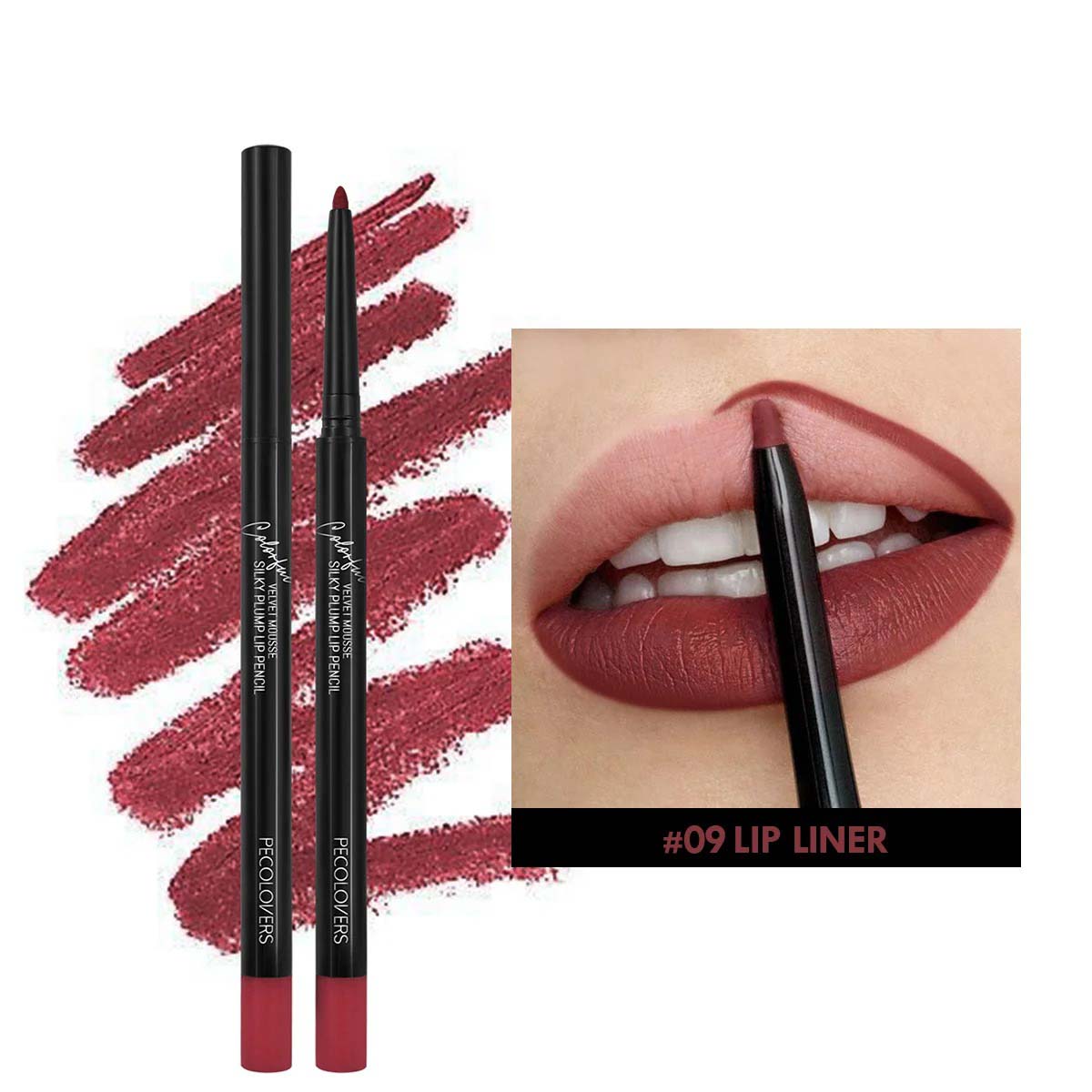 Waterproof Matte Lipliner Pencil Red Contour Tint Lipstick Long Lasting Non-stick Cup Moisturizing Lips Makeup