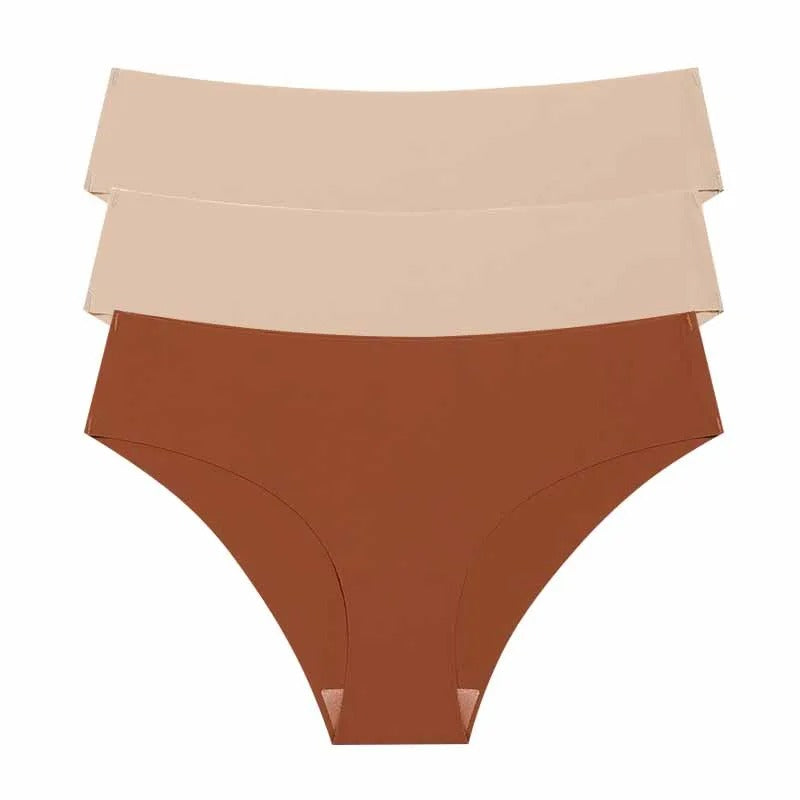 Seamless Panties for Women Breathable Low Waist Sexy Underwear Solid Silk Panties Brief Female Lingerie