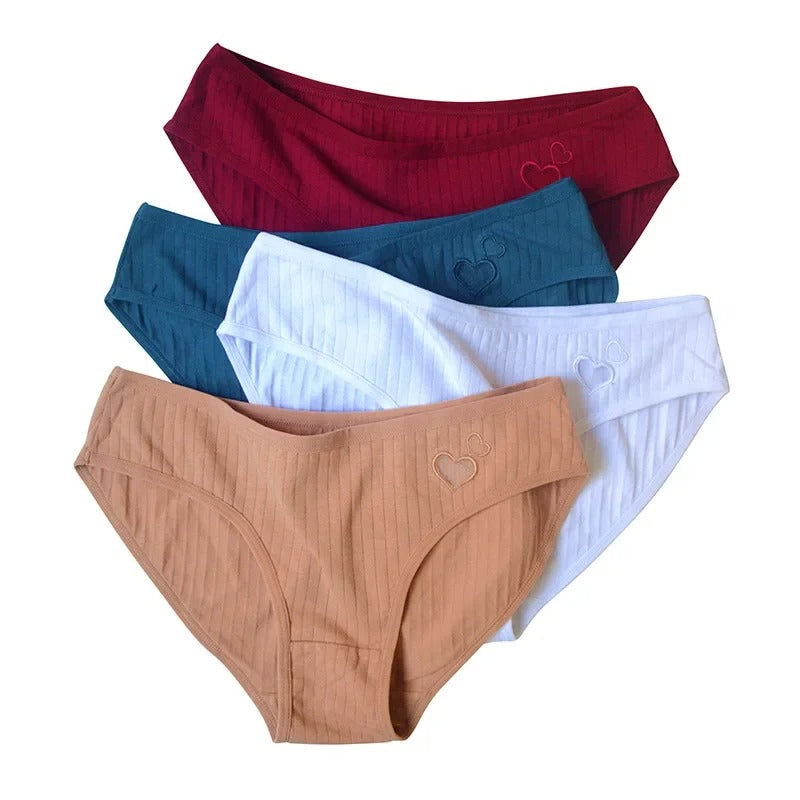 1pcs Women Panties Sexy Underwear Student Cute Mid-Waisted Briefs Female Ventilation Soft Cotton Women's Underpants