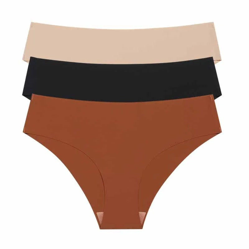 Seamless Panties for Women Breathable Low Waist Sexy Underwear Solid Silk Panties Brief Female Lingerie