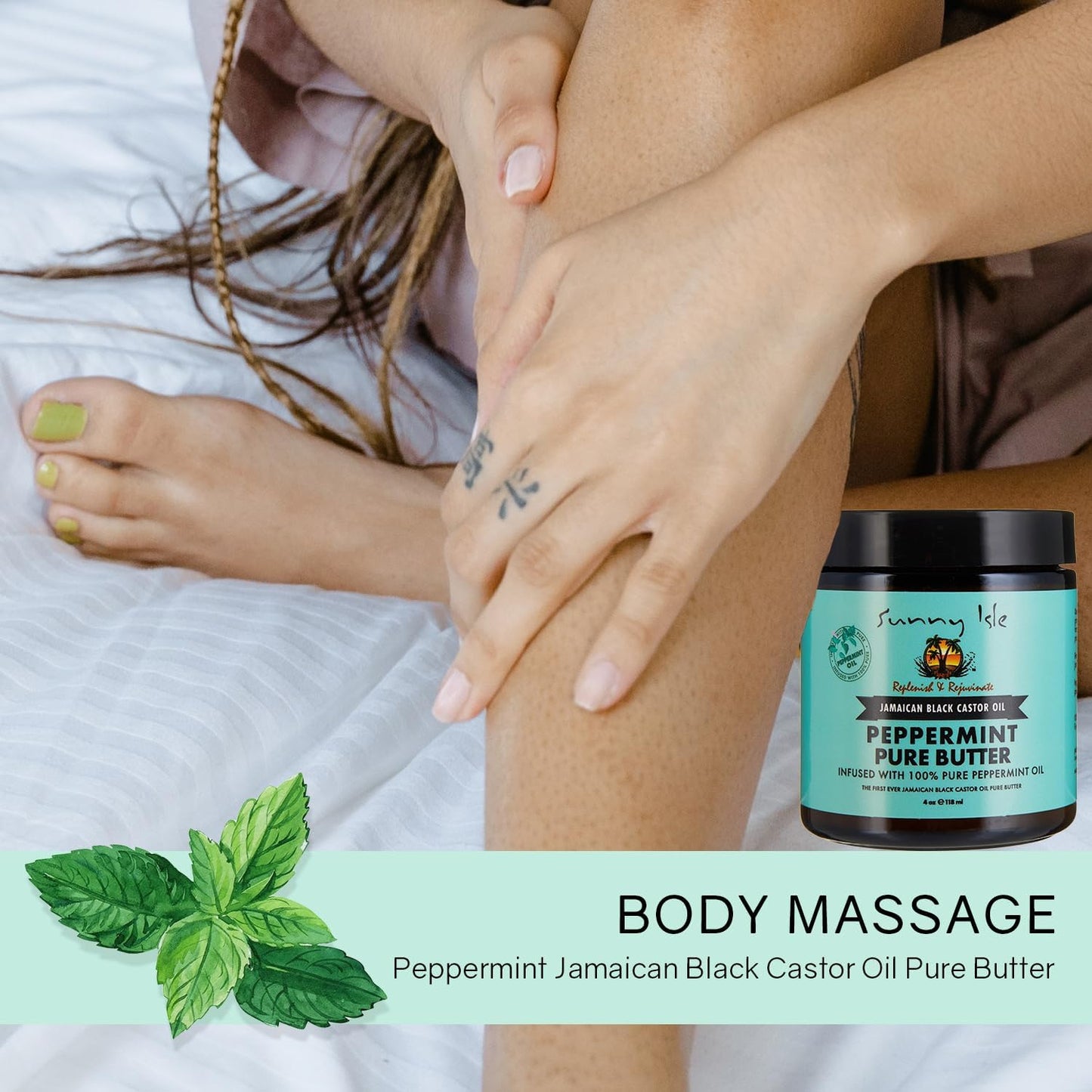 Sunny Isle Jamaican Black Castor Oil Pure Butter infused with Peppermint Oil 118ml