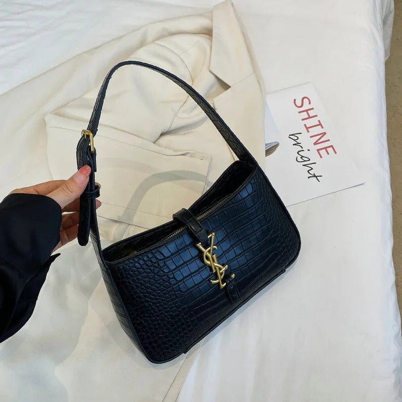 Crocodile Pattern Underarm Bag Versatile Handbag