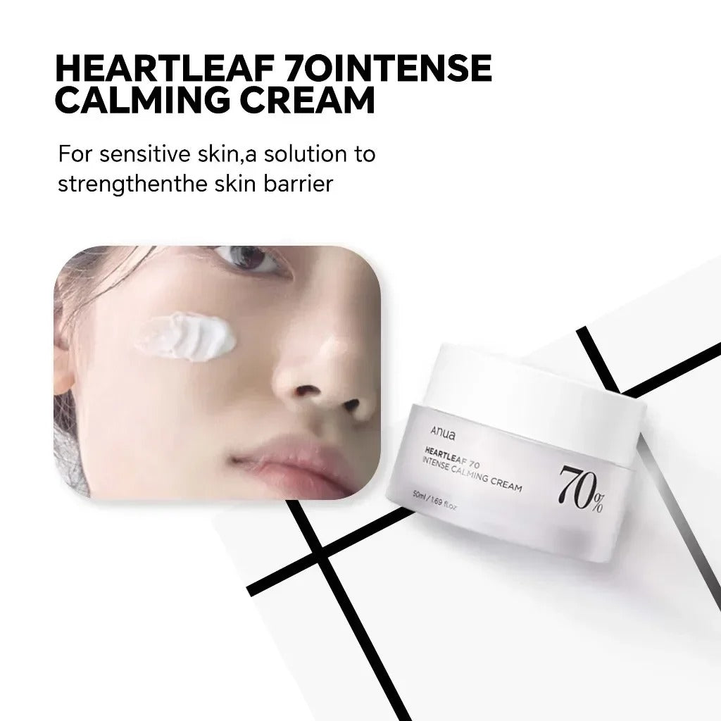 Anua Heartleaf 70% Intense Calming Cream Soothing Repair Brightening Body Moisturizer