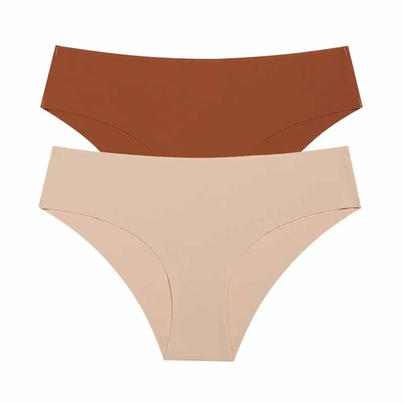 Seamless Panties for Women Breathable Low Waist Sexy Underwear Solid Silk Panties Brief Female Lingerie