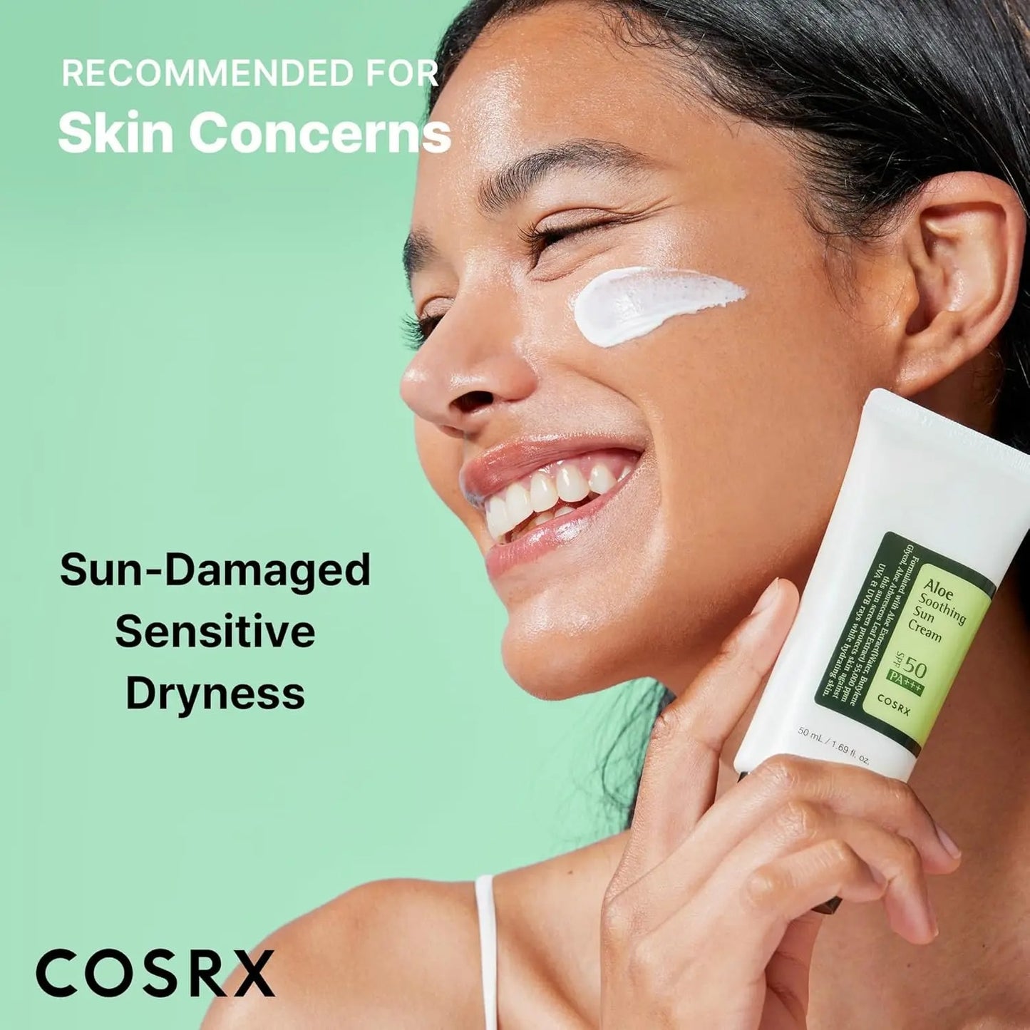 COSRX Aloe Soothing Sun Cream SPF 50+ Daily Hydrating Sunscreen for Dry Sensitive Skin